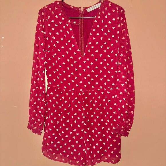 Abercrombie & Fitch Red Floral Romper - Size 00 - Picture 1 of 9